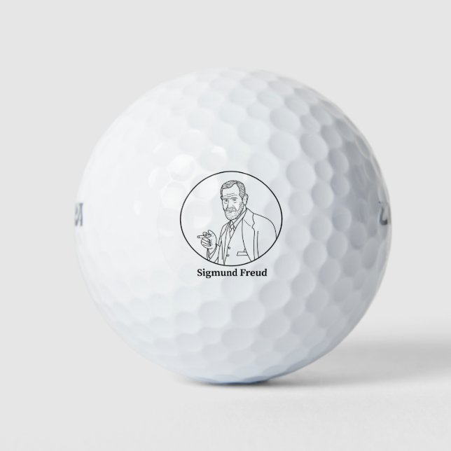Sigmund Freud Line Portrait Golfball (Vorderseite)