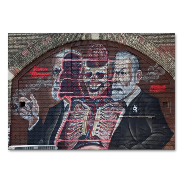 Sigmund Freud Street Art Tischnummer (Vorderseite)