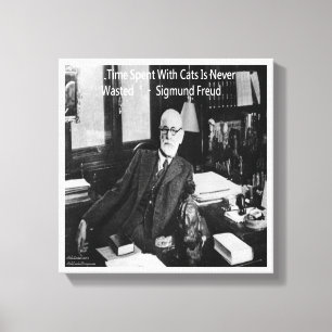 Sigmund Freud Und Sein Berühmter Lustiger Katzen-Z Leinwanddruck