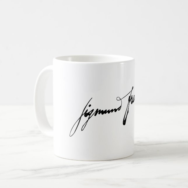 Sigmund Freud Unterschrift Autogramm berühmte Gesc Kaffeetasse (Vorderseite Links)
