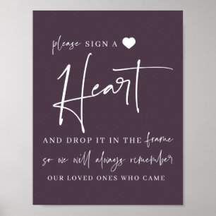 Sign a Heart Hochzeitsgästebuch-Signatur Poster