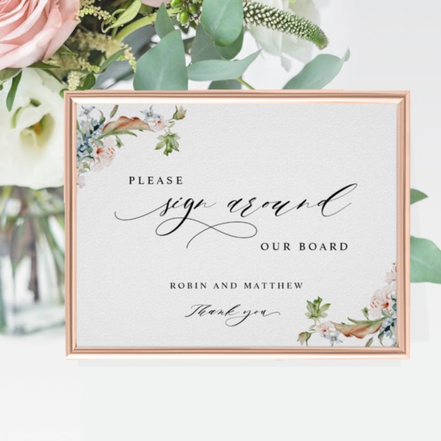 "Sign Around" Board, Earthy Blooms Sign Poster (Von Creator hochgeladen)