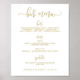 Sign - Bounce Script (Flachgold) - Hochzeitmenü Ba Poster