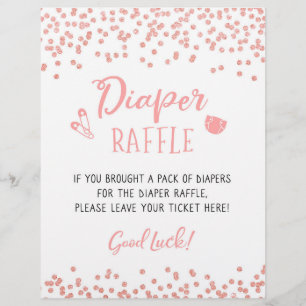 SIGN Diaper Raffle Baby Dusche Party Game