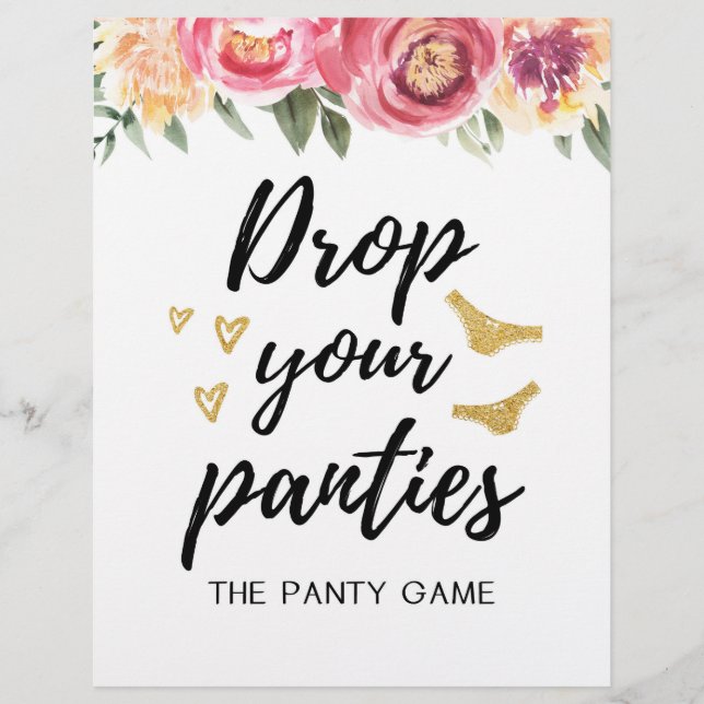 SIGN Drop your panties game, Brautparty (Vorderseite)