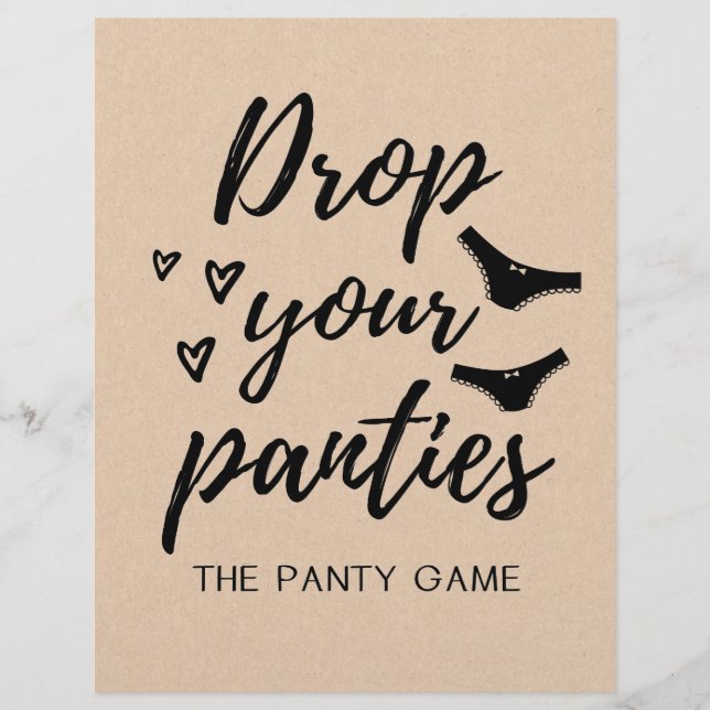 SIGN Drop your panties game, Brautparty (Vorderseite)