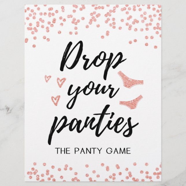 SIGN Drop your panties game, Brautparty (Vorderseite)