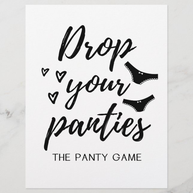 SIGN Drop your panties game, Brautparty (Vorderseite)