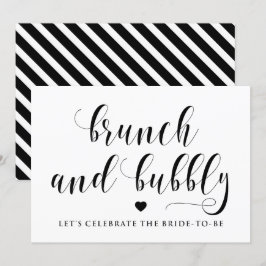Sign für Black Script Brunch und Bubbly Brautparty Einladung