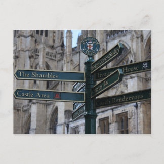 Sign in front of York Minster - York, England Postkarte