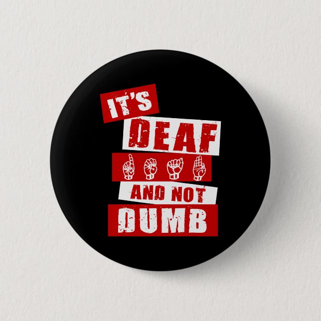 Sign Language Deaf Awareness Handgespräch ASL Leng Button (Vorderseite)