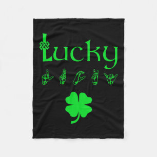 Sign Language Deaf Awareness St Patricks Day Fleecedecke