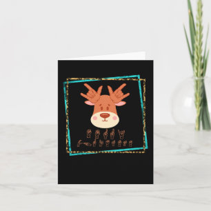 Sign Language Deaf Christmas Rentier Deaf ASL awa Karte