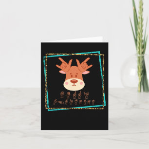 Sign Language Deaf Christmas Rentier Deaf Asl Awa Karte
