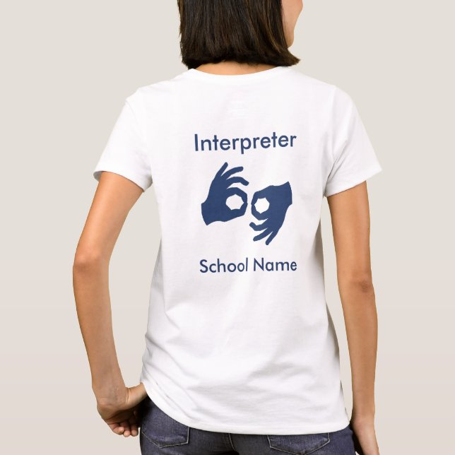 Sign Language Interpreter T - Shirt - Navy Blue (Rückseite)