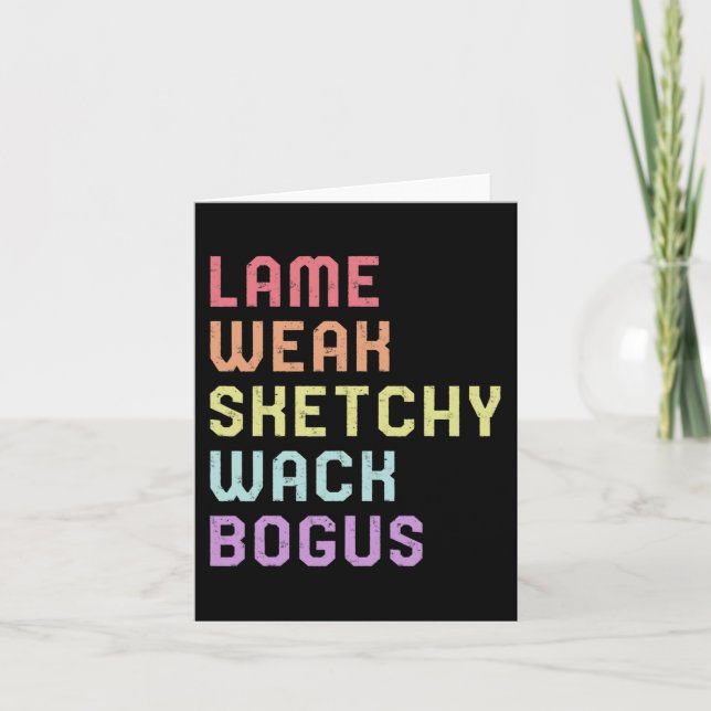 Sign Language Lame schwache ASL Slang T-Shirt Deaf Karte (Vorderseite)