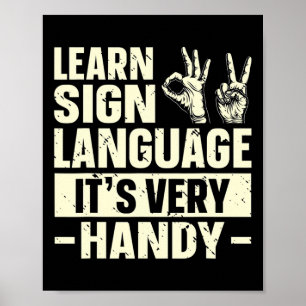 Sign Language lernen Es ist sehr praktisch ASL Awa Poster
