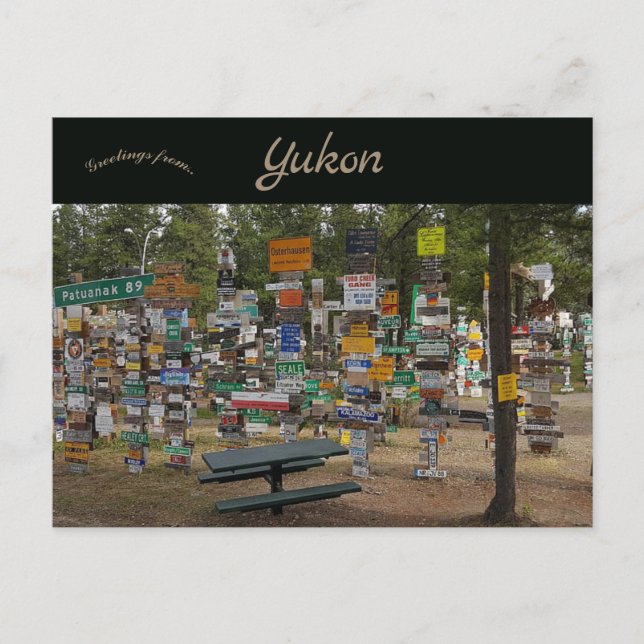 Sign Post Forest Watson Lake Yukon Kanada Postkarte (Vorderseite)