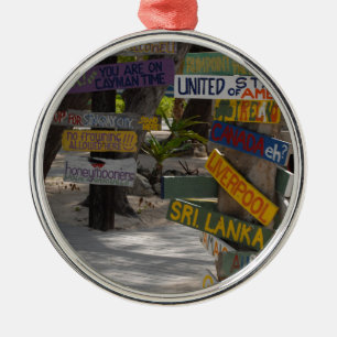 Sign Post Rum Point Grand Cayman Ornament Aus Metall