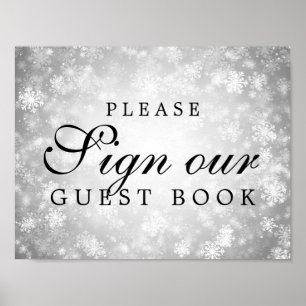 Sign Wedding Gästebuch Silver Winter Wonderland