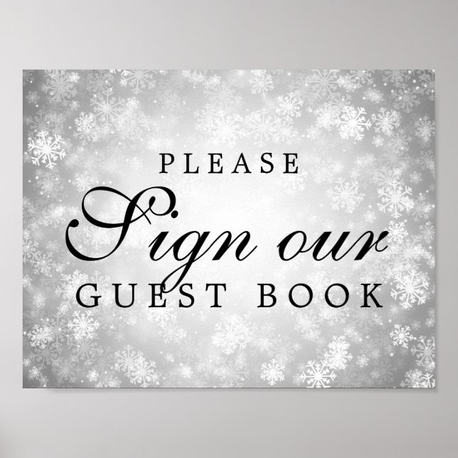 Sign Wedding Gästebuch Silver Winter Wonderland (Vorne)
