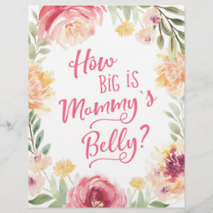 SIGN Wie groß ist Mommys Bauch? Baby Shower Game