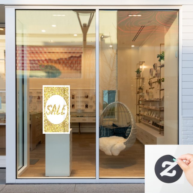 Sign-Window für Gold Glitzer Fensteraufkleber (Schaufenster)