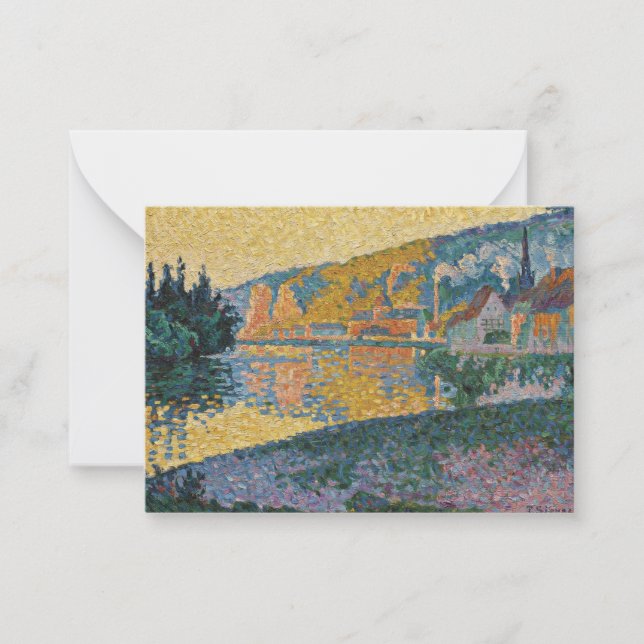 Signac - The Andelys, Setting Sun, Opus 135 Mitteilungskarte (Vorderseite)