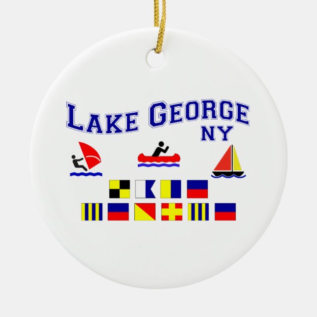 Signal-Flaggen See-Georges NY Keramik Ornament (Vorne)