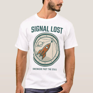 Signal Lost Retro Raketen-Missions-Patch-T-Shirt T-Shirt