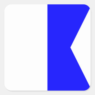 Signalbuchstabe A (Alfa) Quadratischer Aufkleber