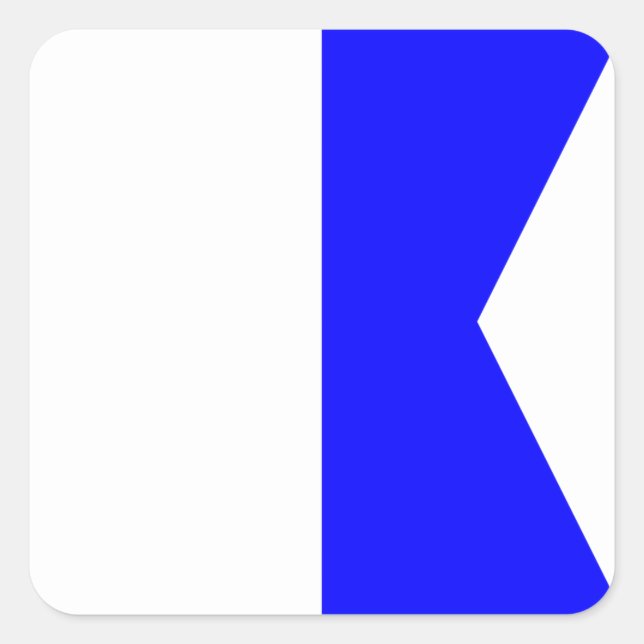 Signalbuchstabe A (Alfa) Quadratischer Aufkleber (Vorderseite)