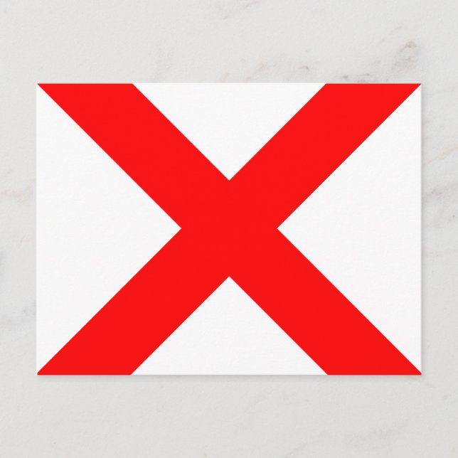 Signalbuchstabe der nautischen Alphabet-Flagge V Postkarte (Vorderseite)