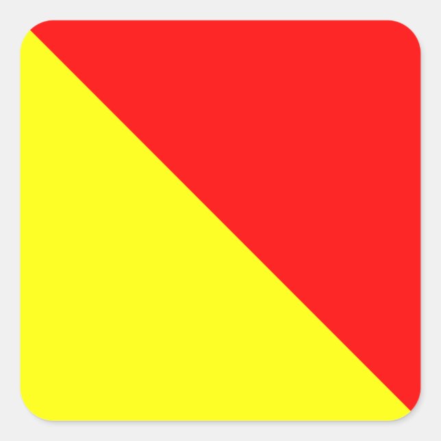 Signalbuchstabe O (Oscar) Quadratischer Aufkleber (Vorderseite)