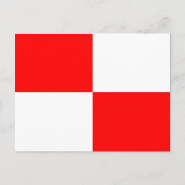 Signalbuchstabe U der nautischen Alphabet-Flagge Postkarte (Vorderseite)