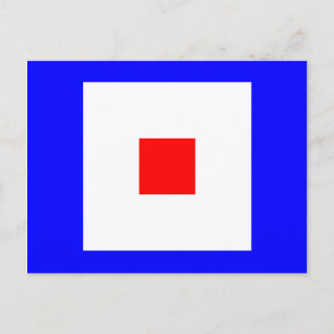 Signalbuchstabe W der nautischen Alphabet-Flagge Postkarte
