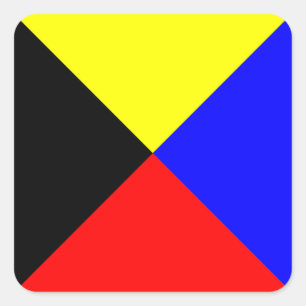 Signalbuchstabe Z (Zulu) Quadratischer Aufkleber