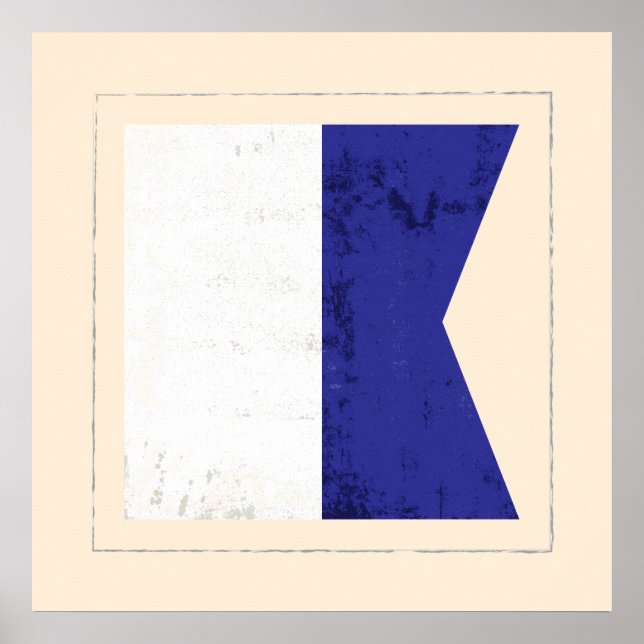 Signalflagge "A" für den optischen Buchstaben Poster (Vorne)