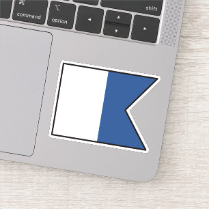 Signalflagge ALFA/ALPHA - Tauchen unten Aufkleber