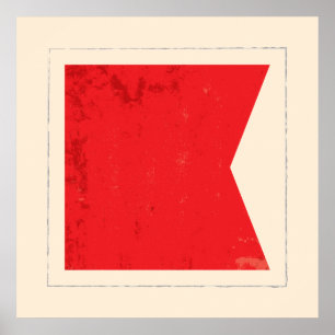 Signalflagge "B" für den Buchstaben Poster
