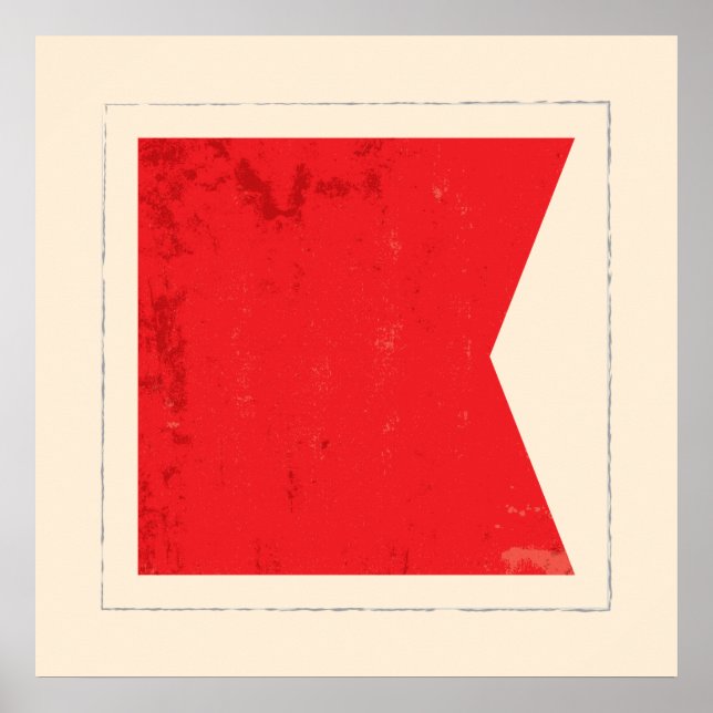 Signalflagge "B" für den Buchstaben Poster (Vorne)