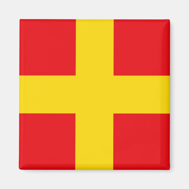 Signalflagge Buchstabe R (Romeo) Magnet (Vorne)