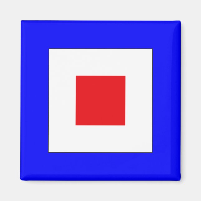 Signalflagge Buchstabe W (Whiskey) Magnet (Vorne)