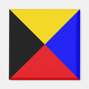 Signalflagge Buchstabe Z (Zulu) Magnet