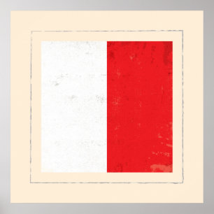 Signalflagge "H" für den optischen Buchstaben Poster