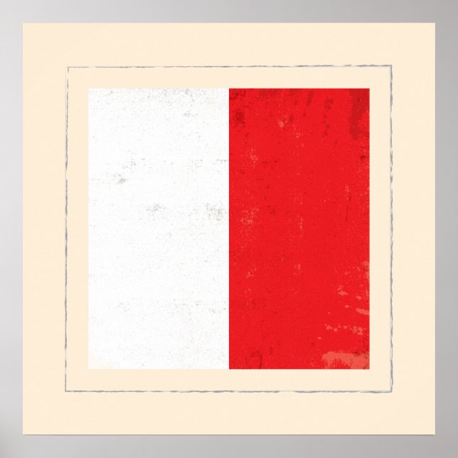 Signalflagge "H" für den optischen Buchstaben Poster (Vorne)