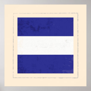 Signalflagge "J" für den optischen Buchstaben Poster