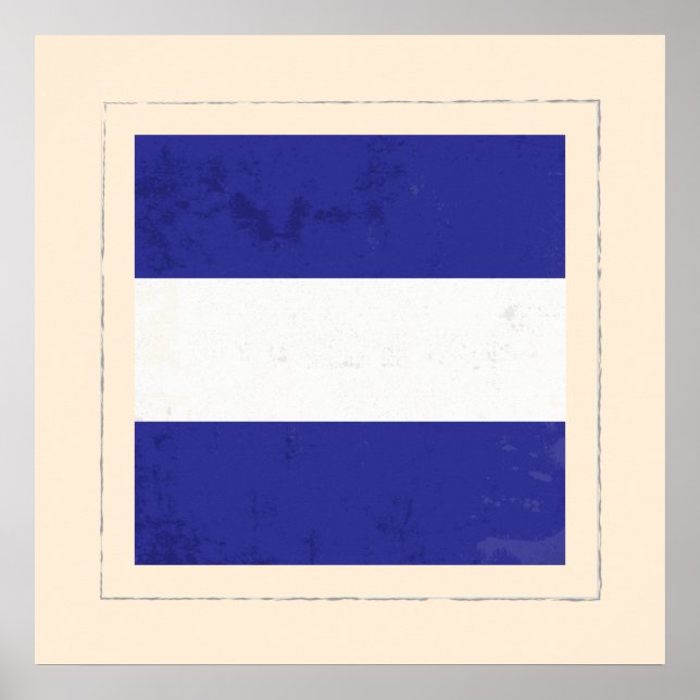 Signalflagge "J" für den optischen Buchstaben Poster (Vorne)