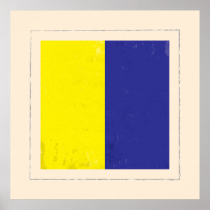 Signalflagge "K" für den optischen Buchstaben Poster