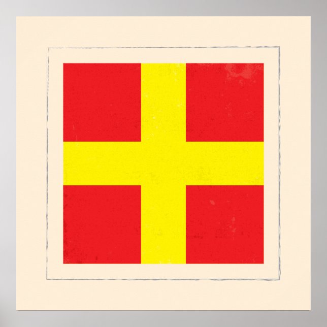 Signalflagge "R" für den Buchstaben Poster (Vorne)